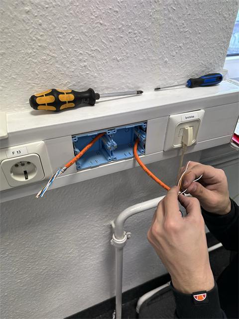 Netzwerkdose anschließen