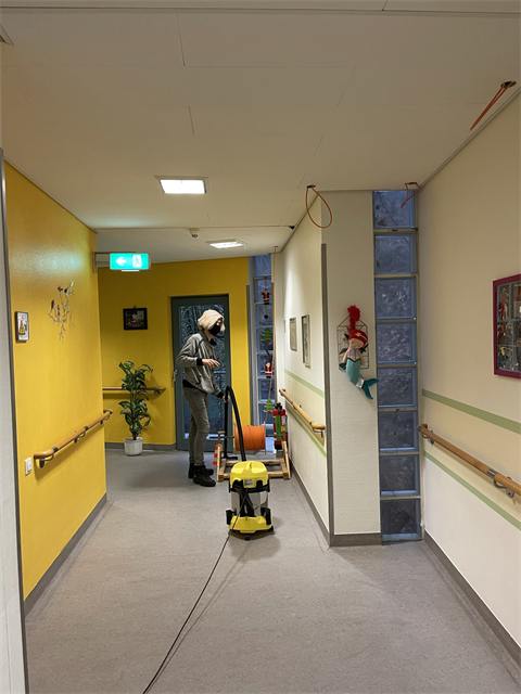 Kabelarbeiten im Gang